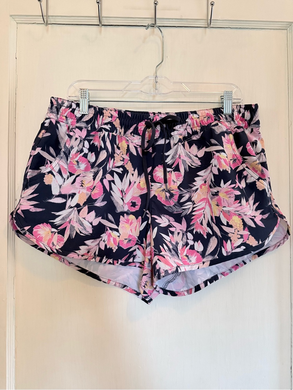 Columbia Floral Athletic Shorts with Pink Accents